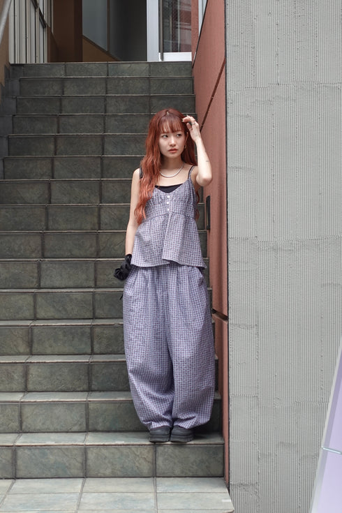 チェックボリュームラフパンツ